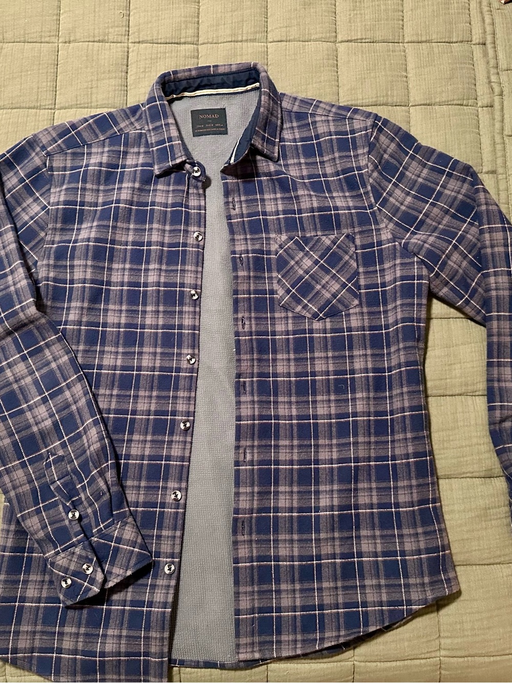 Nomad Men’s Thermal-Lined Plaid Button-Down Shirt